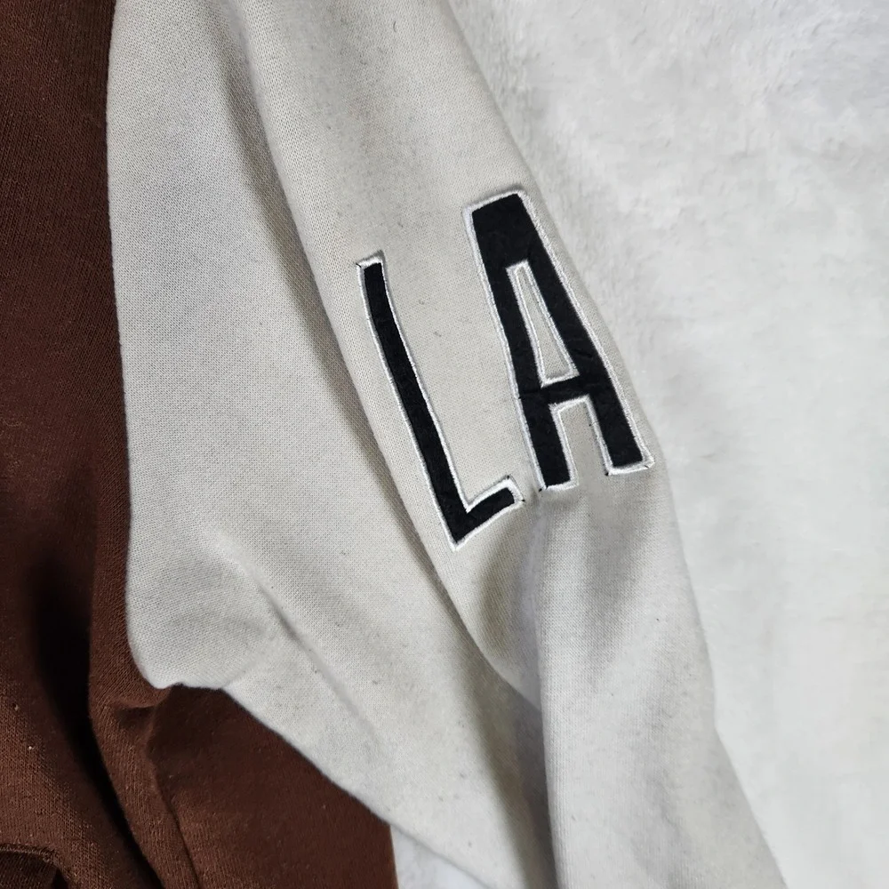 New Look Womens XL Brown Varsity Jacket Hooded LA 23 Star Patch - Picture 4 of 10